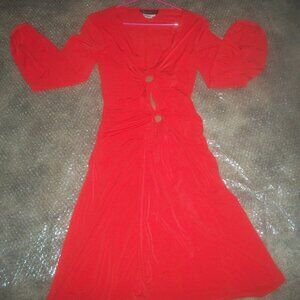 womens red sexy dress.open belly holes.DONNA MORGAN.size small